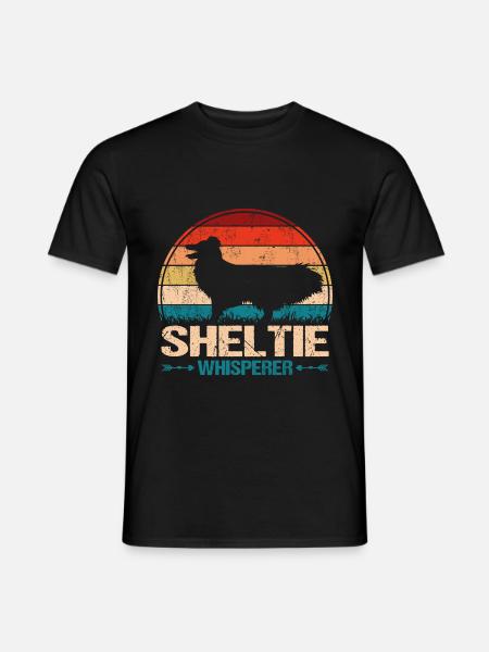 Sheltie Shetland Cane da pastore Cane Sussurratore - T-shirt uomo - nero