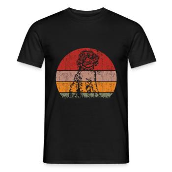 Lagotto Romagnolo Vintage Retro - Men's T-Shirt - black - Front - AI Model Male 178 light (178cm)