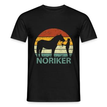 Noriker Pferd Retro Vintage - Männer T-Shirt - Schwarz - Vorne - AI Model Male 178 light (178cm)
