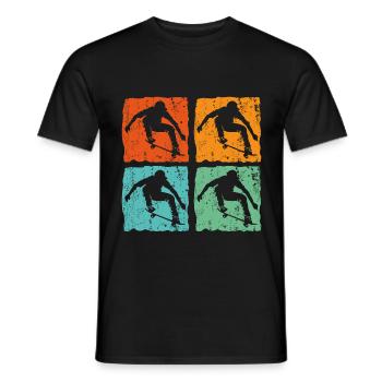 Vintage Retro Skateboard Skateboard Cadeau - T-shirt homme - noir - Devant - AI Model Male 178 light (178cm)