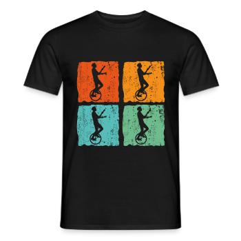 Unicycle Bicycle Circus Acrobat Clown Vintage - Men's T-Shirt - black - Front - AI Model Male 178 light (178cm)
