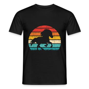 Icelandic Horse Tölt Icelandic Icelandic Pony Retro Vintage - Men's T-Shirt - black - Front - AI Model Male 178 light (178cm)