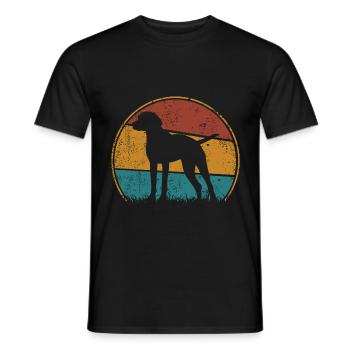 Hongrois Magyar Vizsla Chien Vinage Rétro - T-shirt homme - noir - Devant - AI Model Male 178 light (178cm)