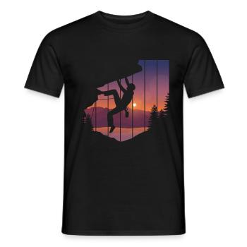 Felsklettern Kletterer Bergsteigen - Männer T-Shirt - Schwarz - Vorne - AI Model Male 178 light (178cm)