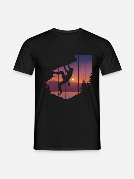 Felsklettern Kletterer Bergsteigen - Männer T-Shirt - Schwarz