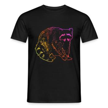 Raccoon Funny Gift - Men's T-Shirt - black - Front - AI Model Male 178 light (178cm)