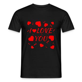 I Love You - Männer T-Shirt - Schwarz - Vorne - AI Model Male 178 light (178cm)