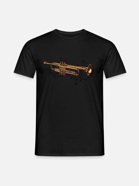 La musique et les notes viennent de l’instrument trompette - T-shirt homme - noir