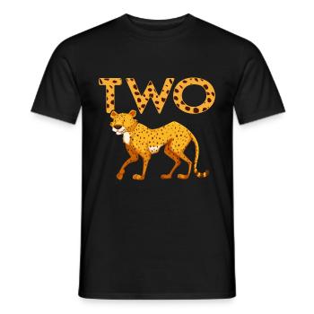 2. Geburtstag Gepard Zoo Safari 2 Jahre alt - Männer T-Shirt - Schwarz - Vorne - AI Model Male 178 light (178cm)