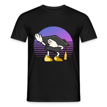 Tupfende Akademikerkappe Graduierung - Männer T-Shirt - Schwarz - Vorne - AI Model Male 178 light (178cm)
