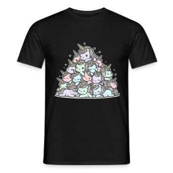 Einhhorn Haufen Lustig - Männer T-Shirt - Schwarz - Vorne - AI Model Male 178 light (178cm)