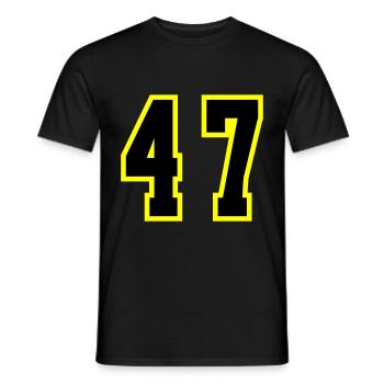 47 Number Jersey - Men's T-Shirt - black - Front - AI Model Male 178 light (178cm)
