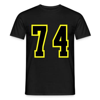 Maillot à 74 numéros - T-shirt homme - noir - Devant - AI Model Male 178 light (178cm)