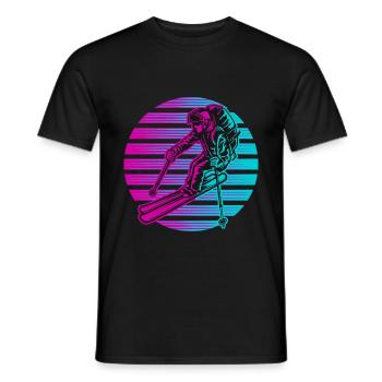 Ski Skiurlaub Skifahrer Neon - Männer T-Shirt - Schwarz - Vorne - AI Model Male 178 light (178cm)