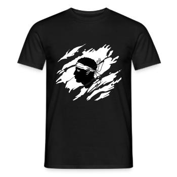 Drapeau de la Corse - T-shirt homme - noir - Devant - AI Model Male 178 light (178cm)