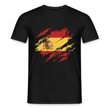 Drapeau de l’Espagne - T-shirt homme - noir - Devant - AI Model Male 178 light (178cm)