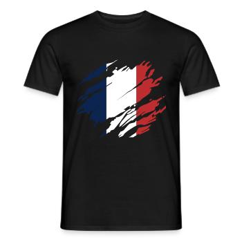 Drapeau de la France - T-shirt homme - noir - Devant - AI Model Male 178 light (178cm)