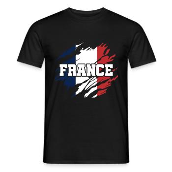 France - T-shirt homme - noir - Devant - AI Model Male 178 light (178cm)