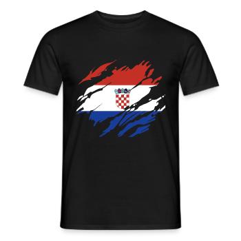 Croatia Flag - Men's T-Shirt - black - Front - AI Model Male 178 light (178cm)