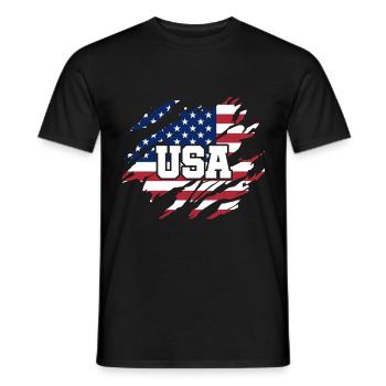 Amerika Patriot - Heren T-shirt - zwart - Voor - AI Model Male 178 light (178cm)