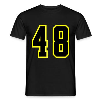 48 Zahl Trikot - Männer T-Shirt - Schwarz - Vorne - AI Model Male 178 light (178cm)