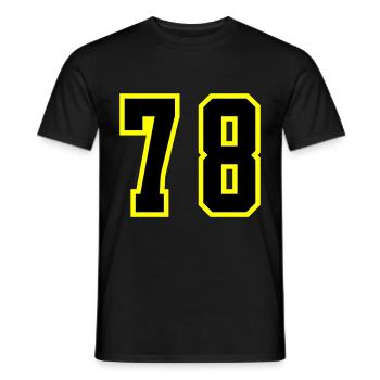 78 Zahl Trikot - Männer T-Shirt - Schwarz - Vorne - AI Model Male 178 light (178cm)