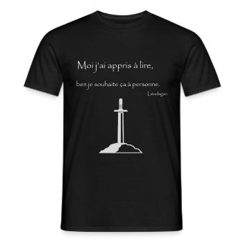 moi j ai appris a lire - T-shirt homme - noir - Devant - AI Model Male 178 light (178cm)