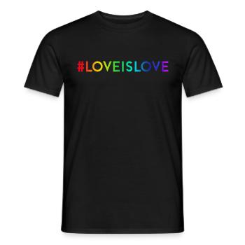 Hashtag Love is love Loveislove - Männer T-Shirt - Schwarz - Vorne - AI Model Male 178 light (178cm)