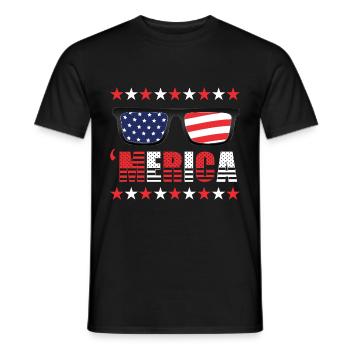 Sonnenbrille USA 4. Juli Merica - Männer T-Shirt - Schwarz - Vorne - AI Model Male 178 light (178cm)