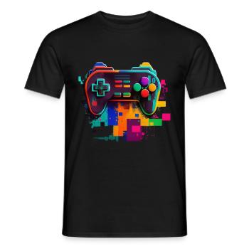 Retro Konsole - Männer T-Shirt - Schwarz - Vorne - AI Model Male 178 light (178cm)