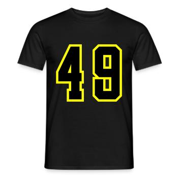 49 Number Leotard - Men's T-Shirt - black - Front - AI Model Male 178 light (178cm)