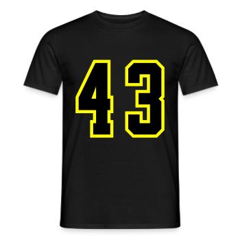 43 Number Jersey - Men's T-Shirt - black - Front - AI Model Male 178 light (178cm)