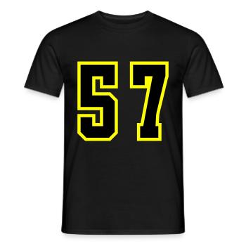 57 Zahl Trikot - Männer T-Shirt - Schwarz - Vorne - AI Model Male 178 light (178cm)
