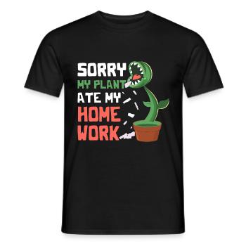 My Plant Ate My Homework Venus Flytrat Funny - Men's T-Shirt - black - Front - AI Model Male 178 light (178cm)