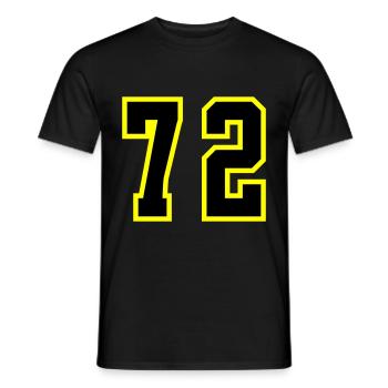 72 Zahl Trikot - Männer T-Shirt - Schwarz - Vorne - AI Model Male 178 light (178cm)