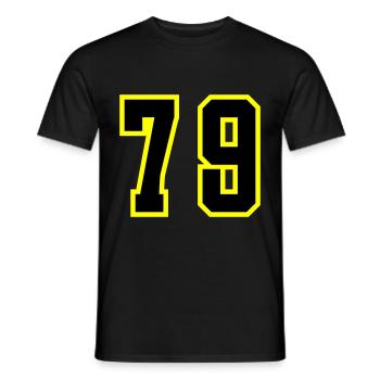 79 Number Leotard - Men's T-Shirt - black - Front - AI Model Male 178 light (178cm)