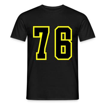76 Number Leotard - Men's T-Shirt - black - Front - AI Model Male 178 light (178cm)