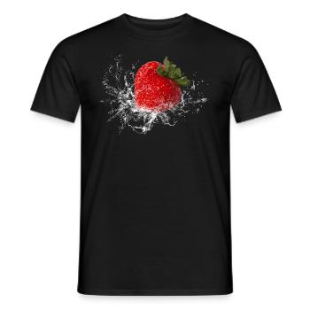 Fraise fruit fruits fruits délicieux frais - T-shirt homme - noir - Devant - AI Model Male 178 light (178cm)