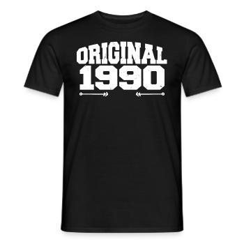 Original 1990 | Birthday Gift 1990 - Men's T-Shirt - black - Front - AI Model Male 178 light (178cm)