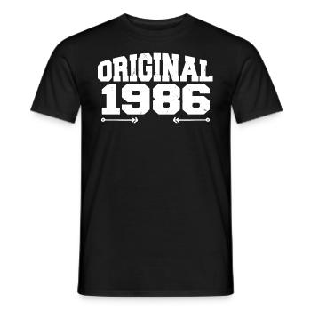 Original 1986 | Birthday present 1986 - Men's T-Shirt - black - Front - AI Model Male 178 light (178cm)