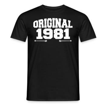 Original 1981 | Geburtstagsgeschenk 1981 - Männer T-Shirt - Schwarz - Vorne - AI Model Male 178 light (178cm)