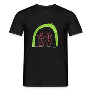 Homo Ehe Strichmännchen Gleichgeschlechtlich leben - Männer T-Shirt - Schwarz - Vorne - AI Model Male 178 light (178cm)