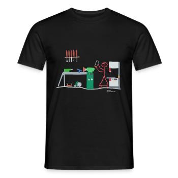 Figurine Drechsel, métier de menuisier - T-shirt homme - noir - Devant - AI Model Male 178 light (178cm)