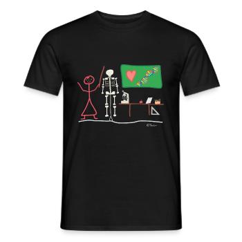 Biology stick figure school human teacher - Men's T-Shirt - black - Front - AI Model Male 178 light (178cm)