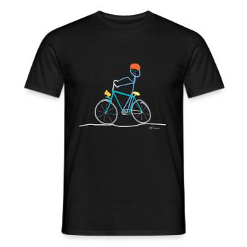 Bike e Bike stick figure Pedals pedaling - Men's T-Shirt - black - Front - AI Model Male 178 light (178cm)