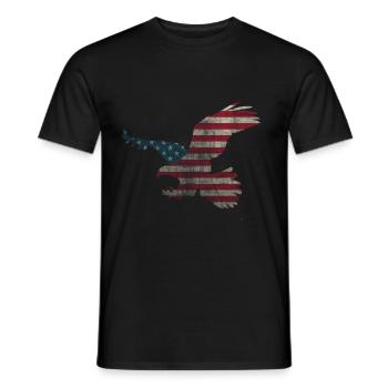 Eagle American Flag July 4 USA Patriotic - Men's T-Shirt - black - Front - AI Model Male 178 light (178cm)