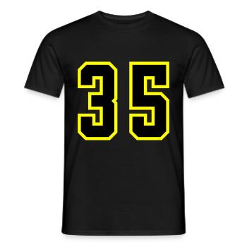 35 Number Leotard - Men's T-Shirt - black - Front - AI Model Male 178 light (178cm)