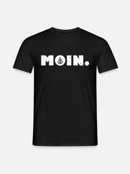 Moin. (Grunge-Edition) - Männer T-Shirt - Schwarz