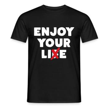 Enjoy Your Lie - Männer T-Shirt - Schwarz - Vorne - AI Model Male 178 light (178cm)