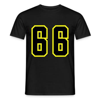 66 Number Leotard - Men's T-Shirt - black - Front - AI Model Male 178 light (178cm)